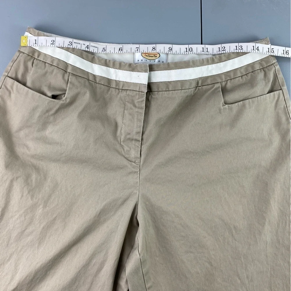 Talbots khaki tan fine ribbed ankle pants wms sz 10P